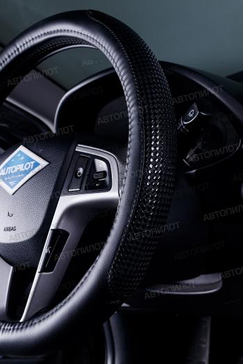 589 р. Оплётка на руль (37-39см BLW-001 кож/зам ) Автопилот SSANGYONG Actyon 1 (2006-2010) (черный)  с доставкой в г. Чебоксары. Увеличить фотографию 2