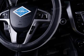 499 р. Оплётка на руль (37-39см BLW-025 кож/зам) Автопилот Lexus GX460 J150 дорестайлинг (2009-2013) (черный)  с доставкой в г. Чебоксары. Увеличить фотографию 3