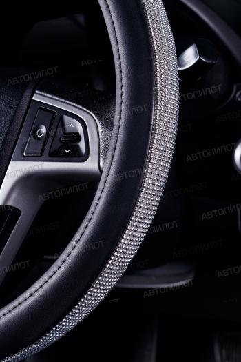 499 р. Оплётка на руль (37-39см BLW-025 кож/зам) Автопилот Lexus GX460 J150 дорестайлинг (2009-2013) (черный)  с доставкой в г. Чебоксары. Увеличить фотографию 4