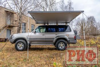 29 499 р. Маркиза автомобильная РИФ 2,13х2,5 м полуавтомат (винил) темно-серая РИФ rif5306-2025v  с доставкой в г. Чебоксары. Увеличить фотографию 4