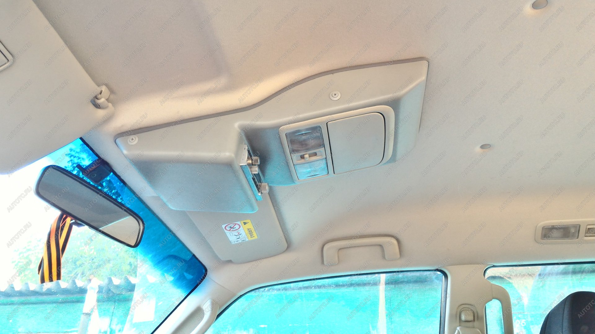 8 499 р. Консоль потолочная для установки рc Mitsubishi Pajero IV, вырез под рc 140х40 мм, серая  289  с доставкой в г. Чебоксары
