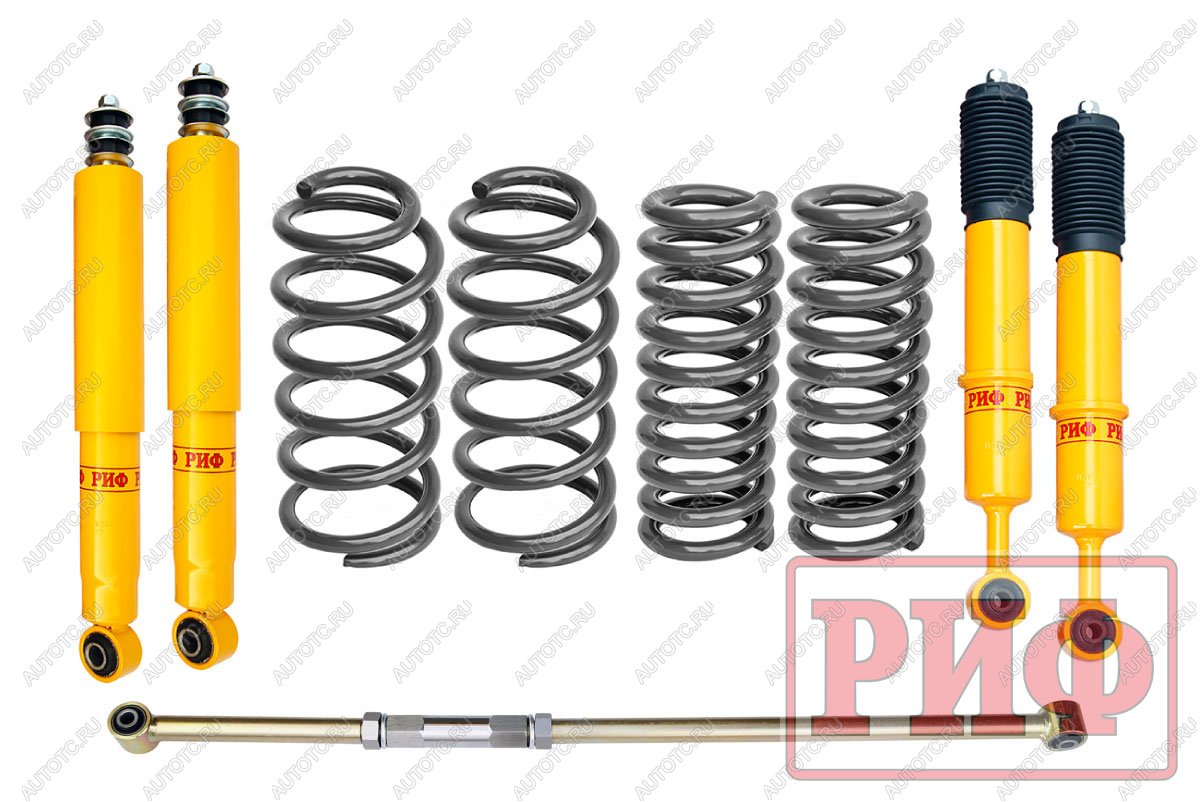 75 619 р. Лифт-комплект РИФ Toyota Land Cruiser Prado 120, FJ Cruiser 45 мм средний  rif-tlc120-b  с доставкой в г. Чебоксары