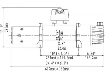 54 239 р. Лебёдка электрическая двухскоростная 12V Runva 10000 lbs 4500 кг  ewd10000s  с доставкой в г. Чебоксары. Увеличить фотографию 12