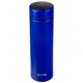 Термос PERFEO 450 мл, с термодатчиком, синий  pf-c3718