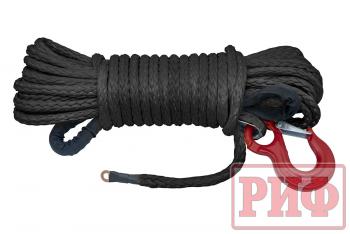 Трос для лебёдки синтетический РИФ 12 мм23 м черный (готовый)  rope12mm23mbl