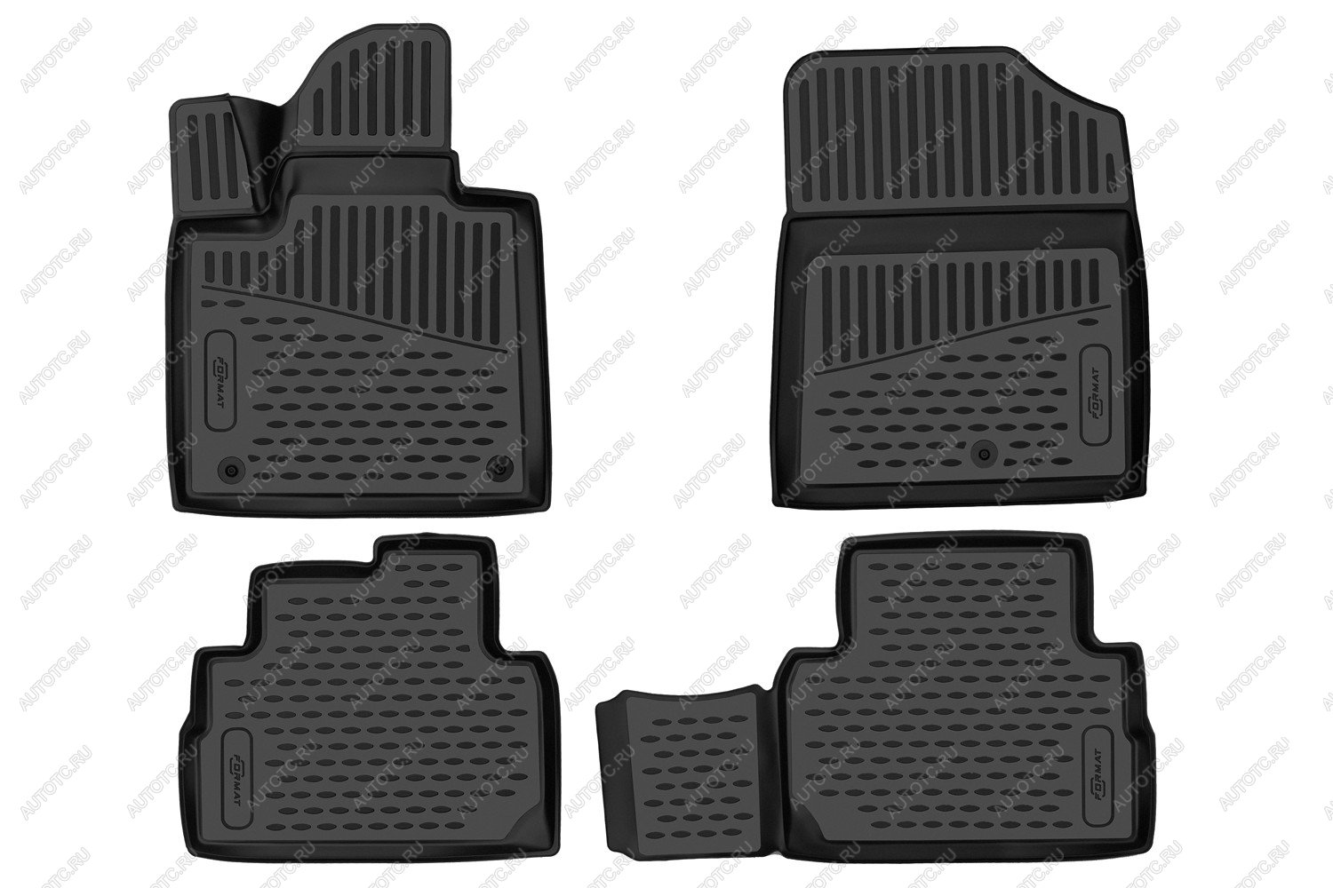 3 699 р. Коврики 3D в салон (ПУ, повышенная износостойкость)(5 мест) FORMAT Hyundai Santa Fe 5 MX5 (2022-2025) (черные)  с доставкой в г. Чебоксары