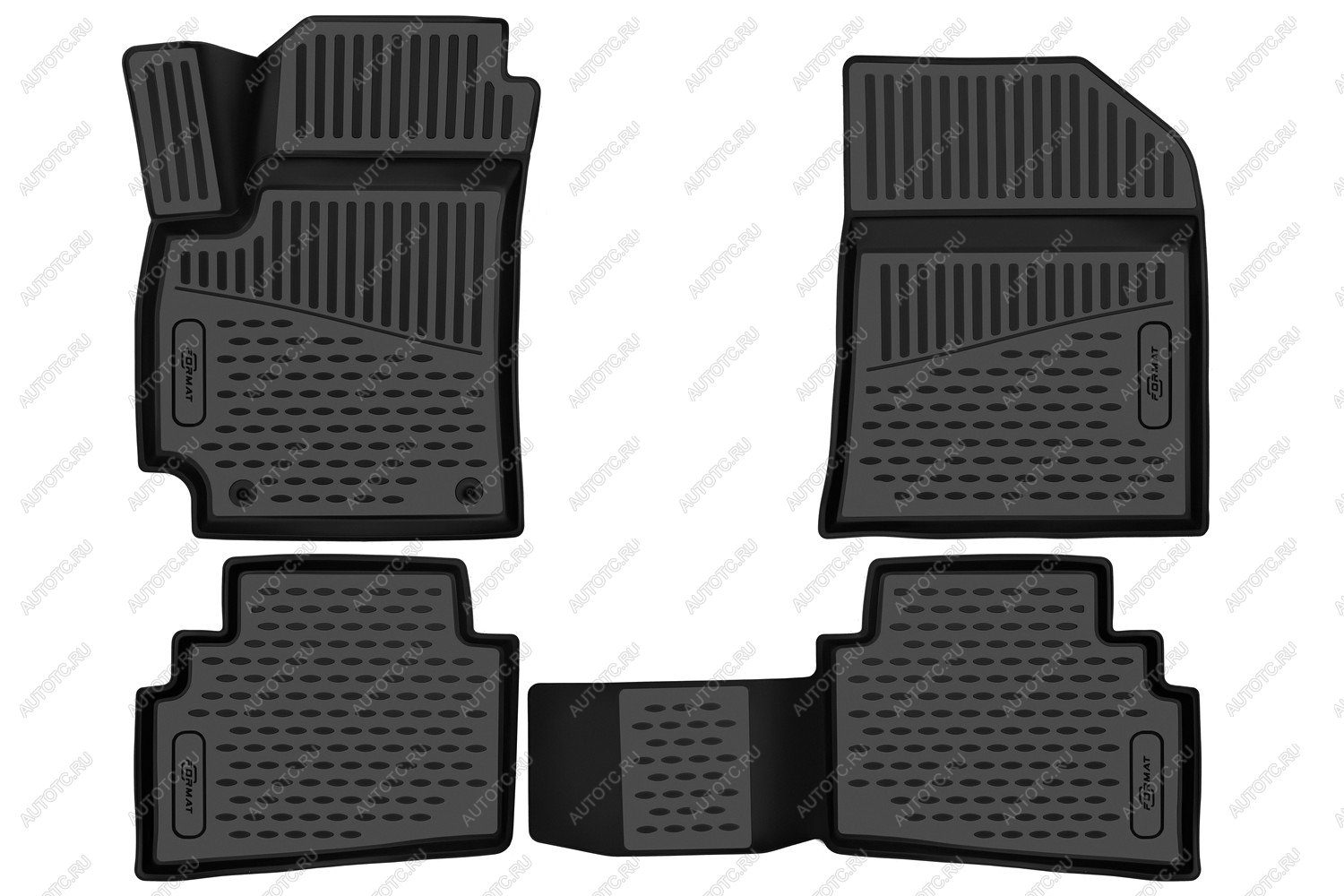 3 699 р. Коврики 3D в салон (ПУ, повышенная износостойкость)(2WD4WD) FORMAT KIA Seltos (2019-2025) (черные)  с доставкой в г. Чебоксары