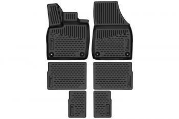 Коврики 3D в салон (7 мест) Element Volkswagen ID6 X (2021-2025) (черные)