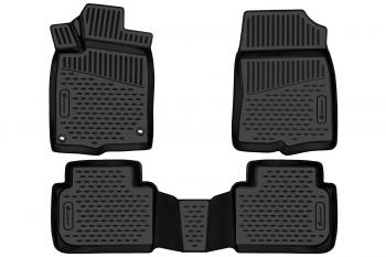 Коврики 3D в салон Element Honda Civic FL хэтчбэк 5 дв. дорестайлинг (2021-2024) (черные)