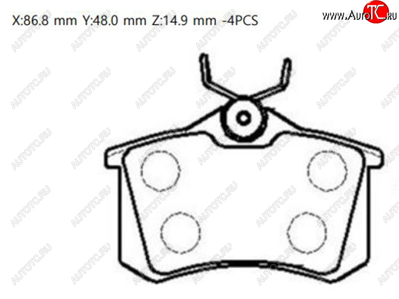 1 639 р. Колодки тормозные зад RH-LH SAT Volkswagen Scirocco дорестайлинг (2008-2014)  с доставкой в г. Чебоксары