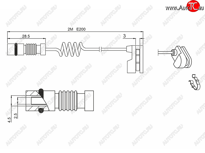 61 р. Датчик износа тормозных колодок передзад MERCEDES SPRINTER 95-06 VITO 96-03 SAT ST-142-0001  с доставкой в г. Чебоксары