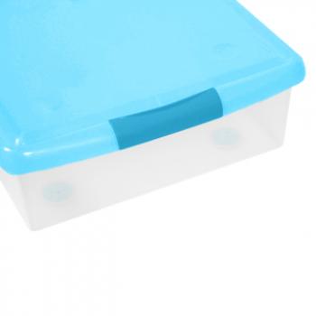 3 969 р. Короб для хранения IRIS THIN BOX 85л, прозрачный-голубой  ug-850b  с доставкой в г. Чебоксары. Увеличить фотографию 5