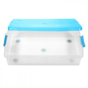 3 969 р. Короб для хранения IRIS THIN BOX 85л, прозрачный-голубой  ug-850b  с доставкой в г. Чебоксары. Увеличить фотографию 3