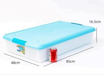 3 969 р. Короб для хранения IRIS THIN BOX 85л, прозрачный-голубой  ug-850b  с доставкой в г. Чебоксары. Увеличить фотографию 6