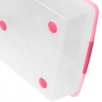 3 969 р. Короб для хранения IRIS THIN BOX 85л, прозрачный-розовый  ug-850p  с доставкой в г. Чебоксары. Увеличить фотографию 6