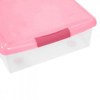 3 969 р. Короб для хранения IRIS THIN BOX 85л, прозрачный-розовый  ug-850p  с доставкой в г. Чебоксары. Увеличить фотографию 5