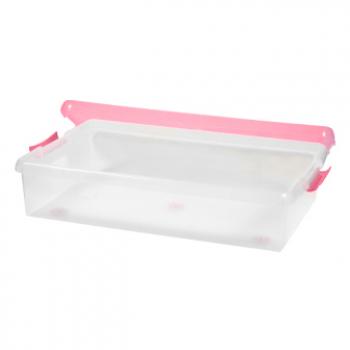 3 969 р. Короб для хранения IRIS THIN BOX 85л, прозрачный-розовый  ug-850p  с доставкой в г. Чебоксары. Увеличить фотографию 4