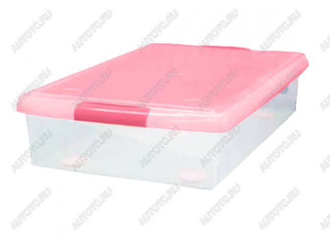 3 969 р. Короб для хранения IRIS THIN BOX 85л, прозрачный-розовый  ug-850p  с доставкой в г. Чебоксары