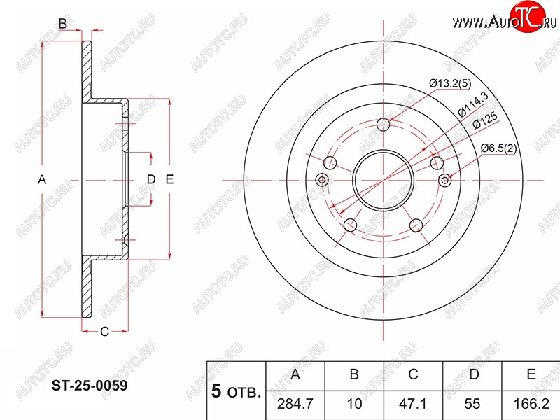 1 999 р. Задний тормозной диск(Ø284.7)SAT  Geely Coolray  SX11 (2018-2025) дорестайлинг, рестайлинг  с доставкой в г. Чебоксары