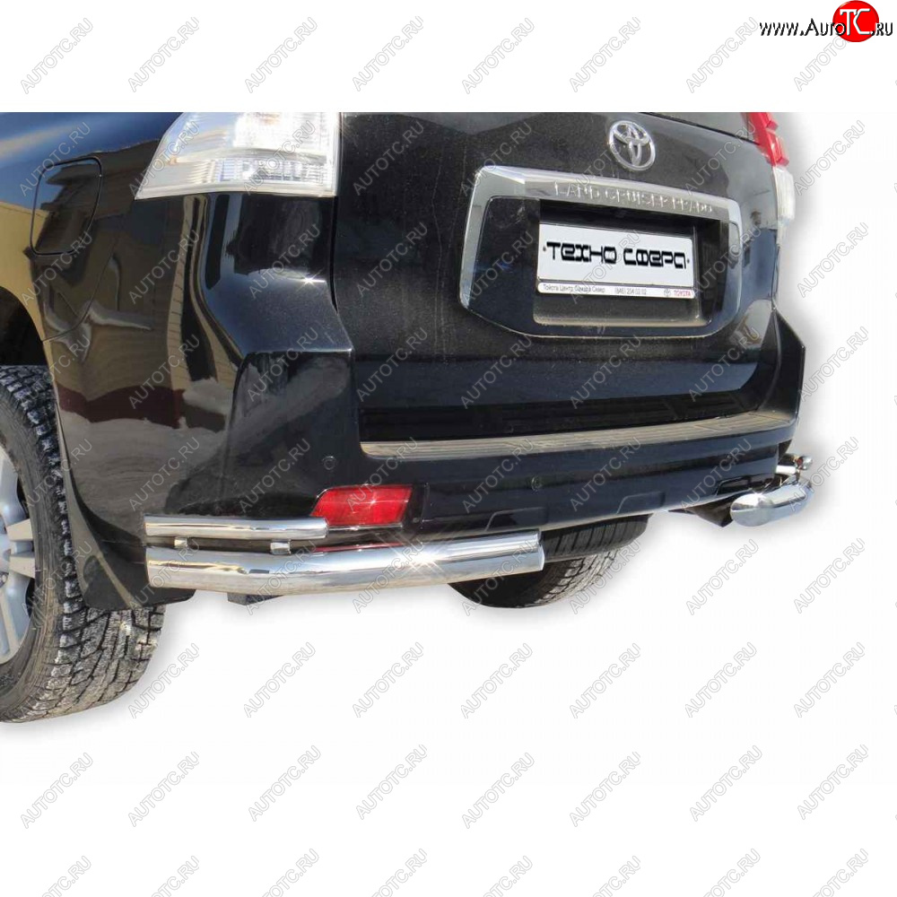 30 999 р. Защита заднего бампера нержавейка d76 (Уголки двойные), Техно Сфера  Toyota Land Cruiser Prado  J150 (2009-2025) дорестайлинг, 1-ый рестайлинг, 2-ой рестайлинг, 3-ий рестайлинг (нержавейка)  с доставкой в г. Чебоксары