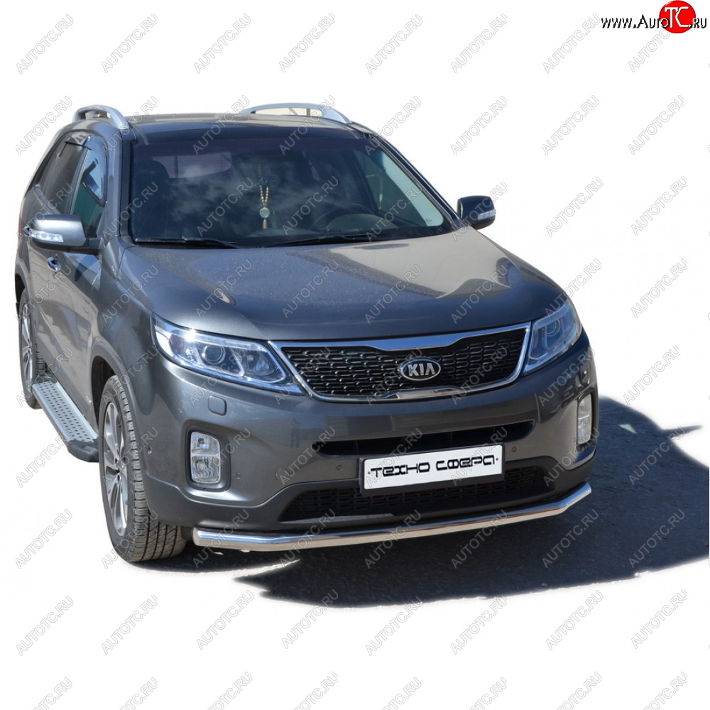 31 999 р. Пороги бумер алюминиевые с резинкой, Техно Сфера KIA Sorento XM дорестайлинг (2009-2012) (Черный глянец)  с доставкой в г. Чебоксары