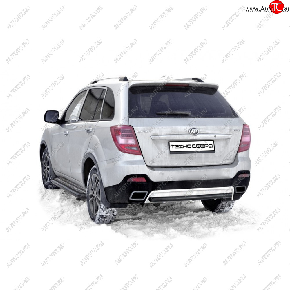 24 499 р. Защита заднего бампера нержавейка d63.5 (труба), Техно Сфера  Lifan X60 (2011-2025) дорестайлинг, 1-ый рестайлинг, 2-ой рестайлинг (нержавейка)  с доставкой в г. Чебоксары