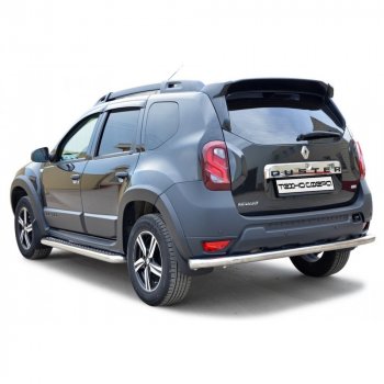 Защита заднего бампера нержавейка (труба) d63.5, Техно Сфера Renault Duster HS рестайлинг (2015-2021) (нержавейка)