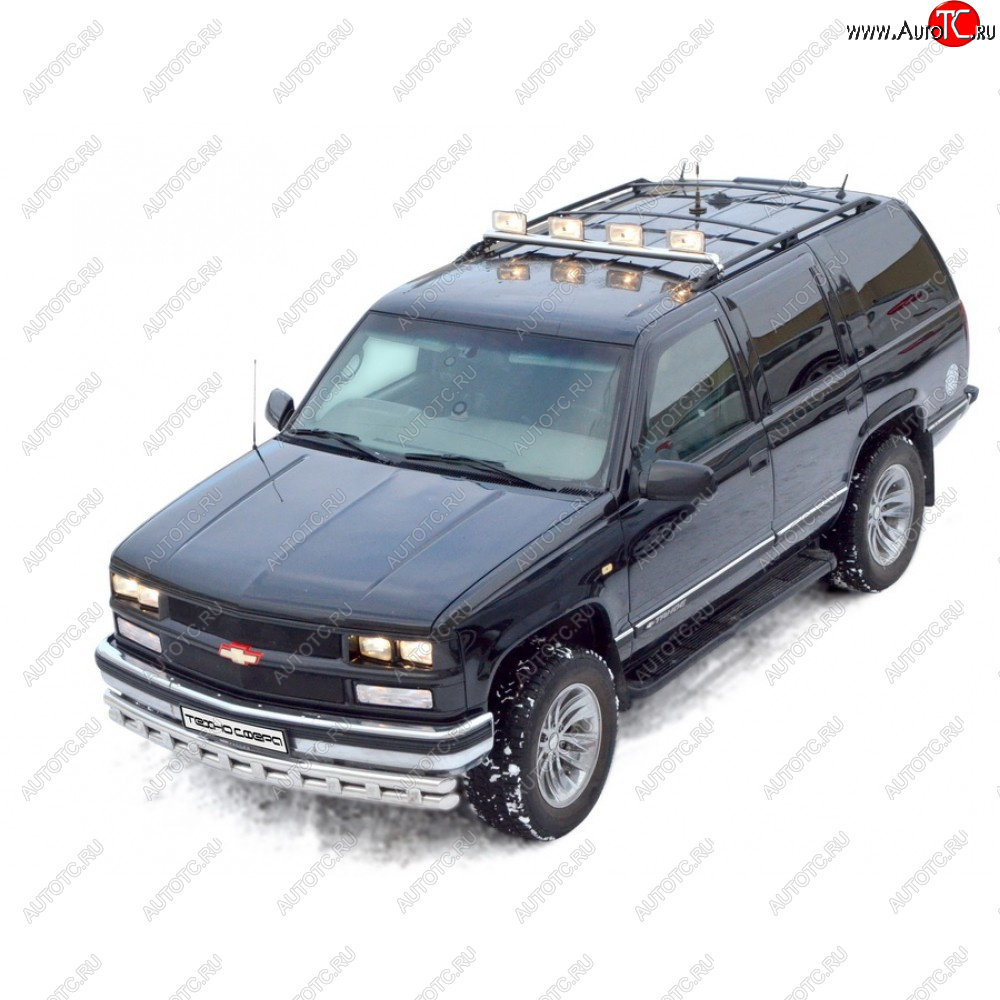 14 699 р. Защита переда труба двойная нержавейка d63.5, Техно Сфера  Chevrolet Tahoe ( GMT410,  GMT400,  GMT800,  GMT900,  K2UC,  GMT T1XX) (1995-2022) 3 дв, 5 дв.,   (Нержавейка)  с доставкой в г. Чебоксары