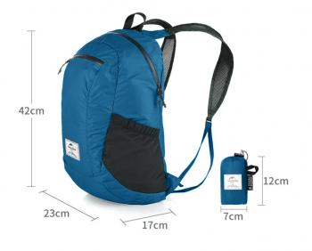 1 619 р. Рюкзак Naturehike 18L, голубой  nh17a012-b-bl  с доставкой в г. Чебоксары. Увеличить фотографию 2