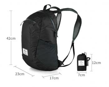 1 619 р. Рюкзак Naturehike 18L, черный  nh17a012-b-b  с доставкой в г. Чебоксары. Увеличить фотографию 2