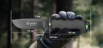 5 449 р. Нож туристический GANZO, длина 243 мм, сталь 8CR13, серый, с паракордом, в ножнах  g8012v2-gy  с доставкой в г. Чебоксары. Увеличить фотографию 11