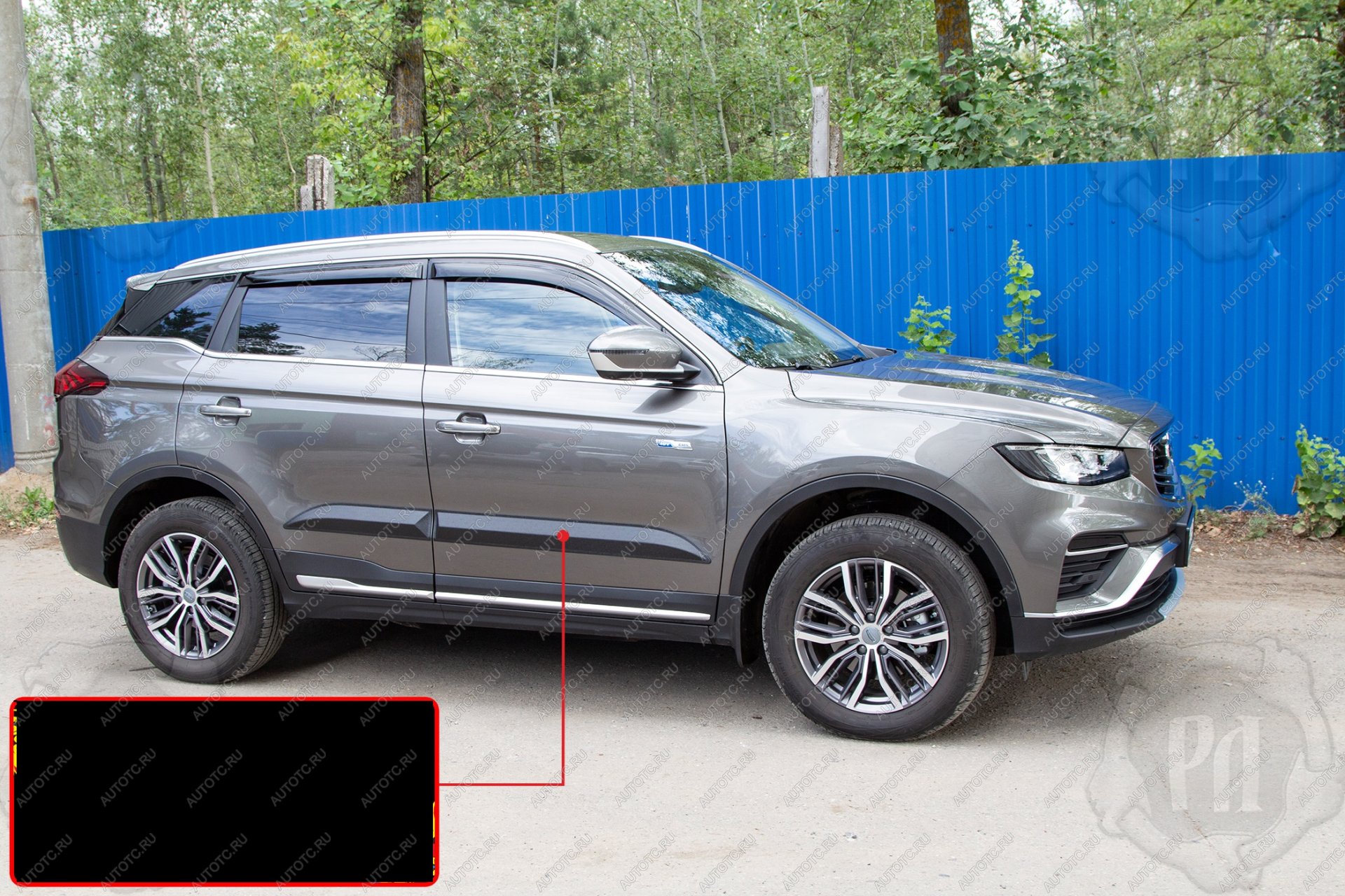 1 319 р. Молдинг двери передний правый Русская Артель  Geely Atlas Pro  NL3 (2019-2025) (шагрень)  с доставкой в г. Чебоксары