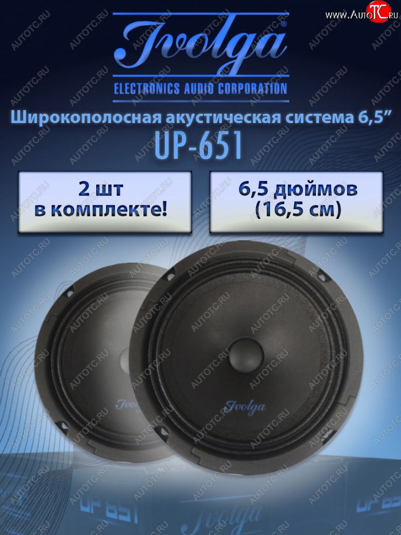 2 479 р. Широкополосная акустическая система Ivolga UP-651 Jeep Gladiator JT Double Cab дорестайлинг (2020-2024)  с доставкой в г. Чебоксары