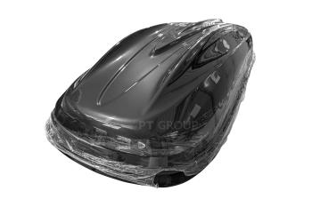 23 999 р. Автобокс PT GROUP (460л., 191х79х46 см, двустороннее открывание) Turino Medium Lux черный Audi A6 С4 седан (1994-1997)  с доставкой в г. Чебоксары. Увеличить фотографию 4