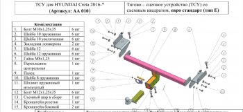 9 399 р. Фаркоп (шар E) Авто-Арсенал Hyundai Creta GS дорестайлинг (2015-2019)  с доставкой в г. Чебоксары. Увеличить фотографию 8