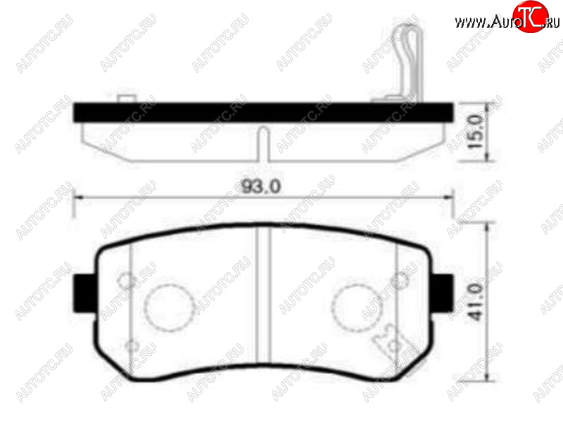 1 679 р. Колодки тормозные задние LH-RH SAT KIA Rio 2 JB дорестайлинг, хэтчбэк 5 дв. (2005-2009)  с доставкой в г. Чебоксары