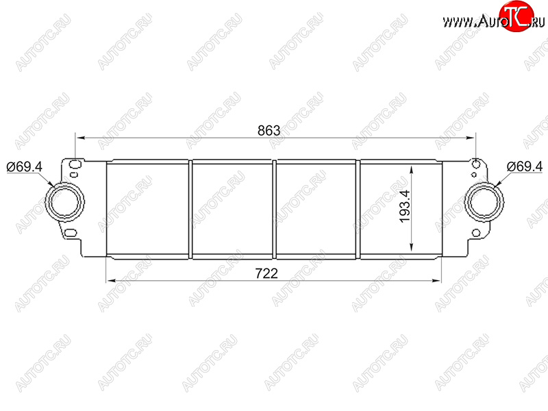 9 099 р. Интеркулер VW TRANSPORTER T5MULTIVAN 03- SAT ST-7H0145804A  с доставкой в г. Чебоксары