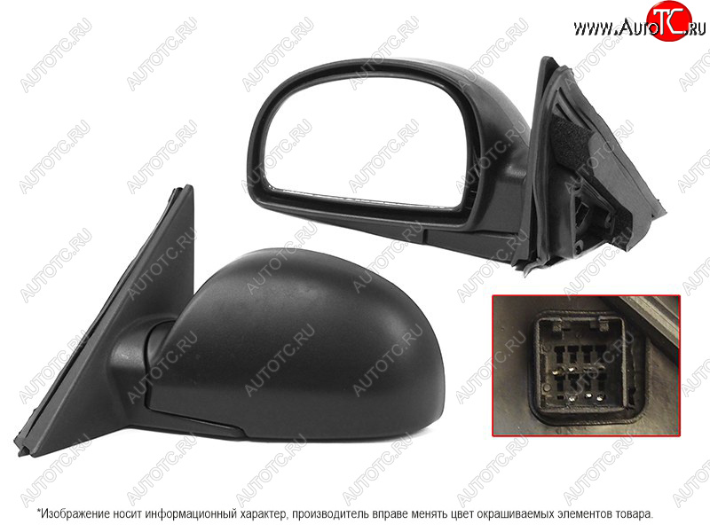2 759 р. Боковое левое зеркало заднего вида (5 контактов) SAT  Hyundai Accent  2 LC (1999-2012) седан дорестайлинг (ТагАЗ) (неокрашенное)  с доставкой в г. Чебоксары