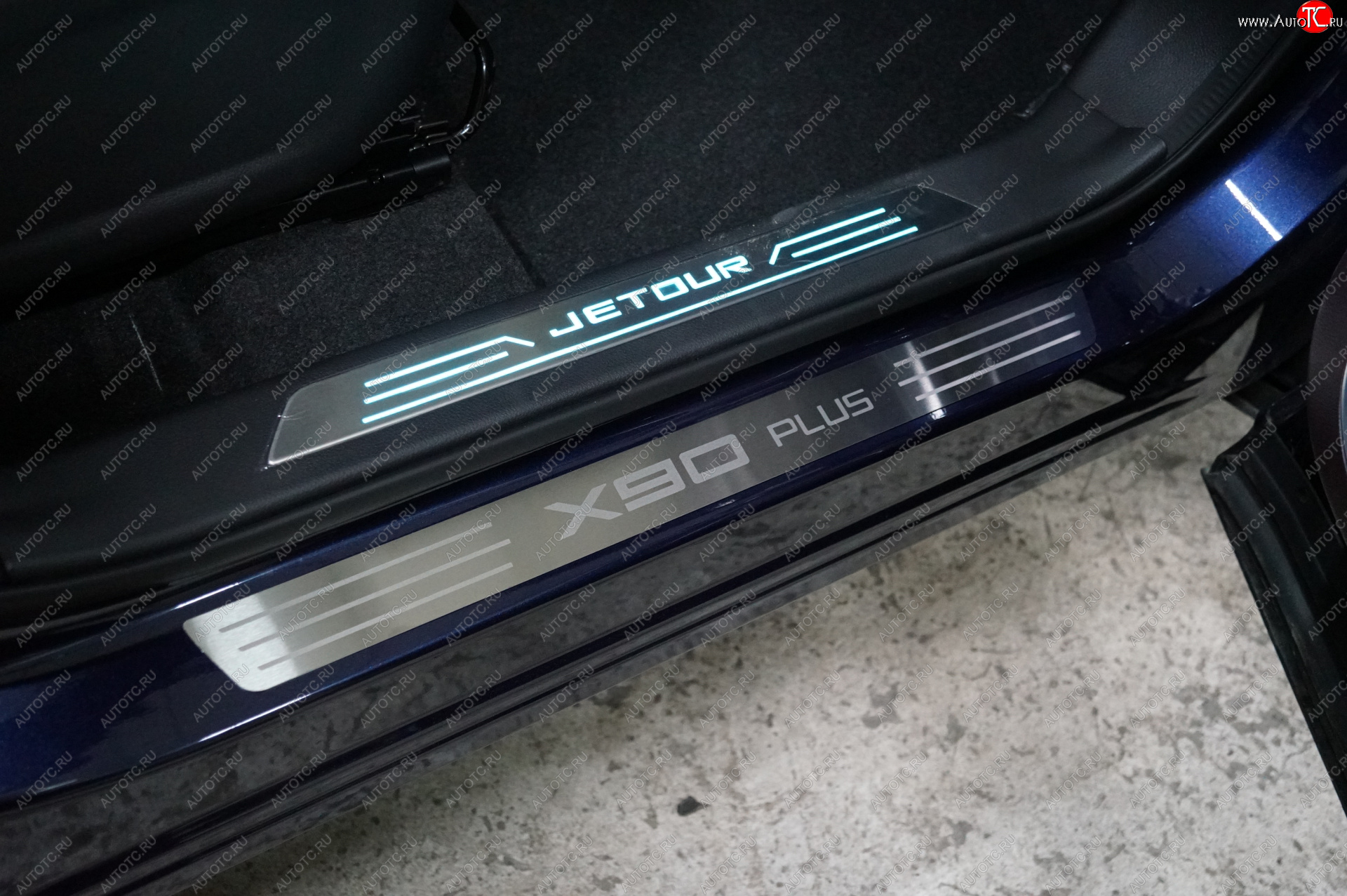 2 499 р. Накладки на пороги, ТСС Тюнинг Jetour X90 Plus (2021-2025) (лист шлифованный надпись X90 Plus)  с доставкой в г. Чебоксары