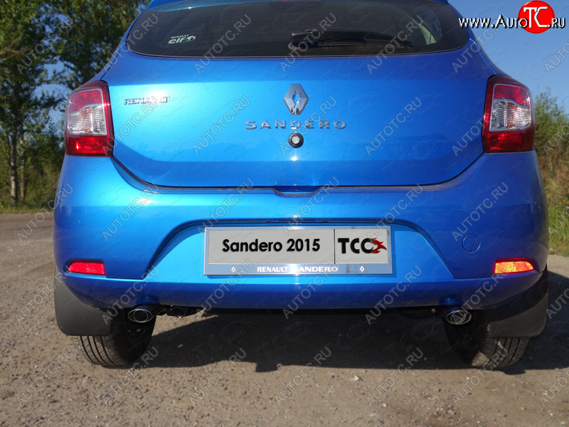 5 999 р. Рамка гос. номера ТСС Тюнинг Renault Sandero (B8) дорестайлинг (2014-2018) (нержавейка)  с доставкой в г. Чебоксары