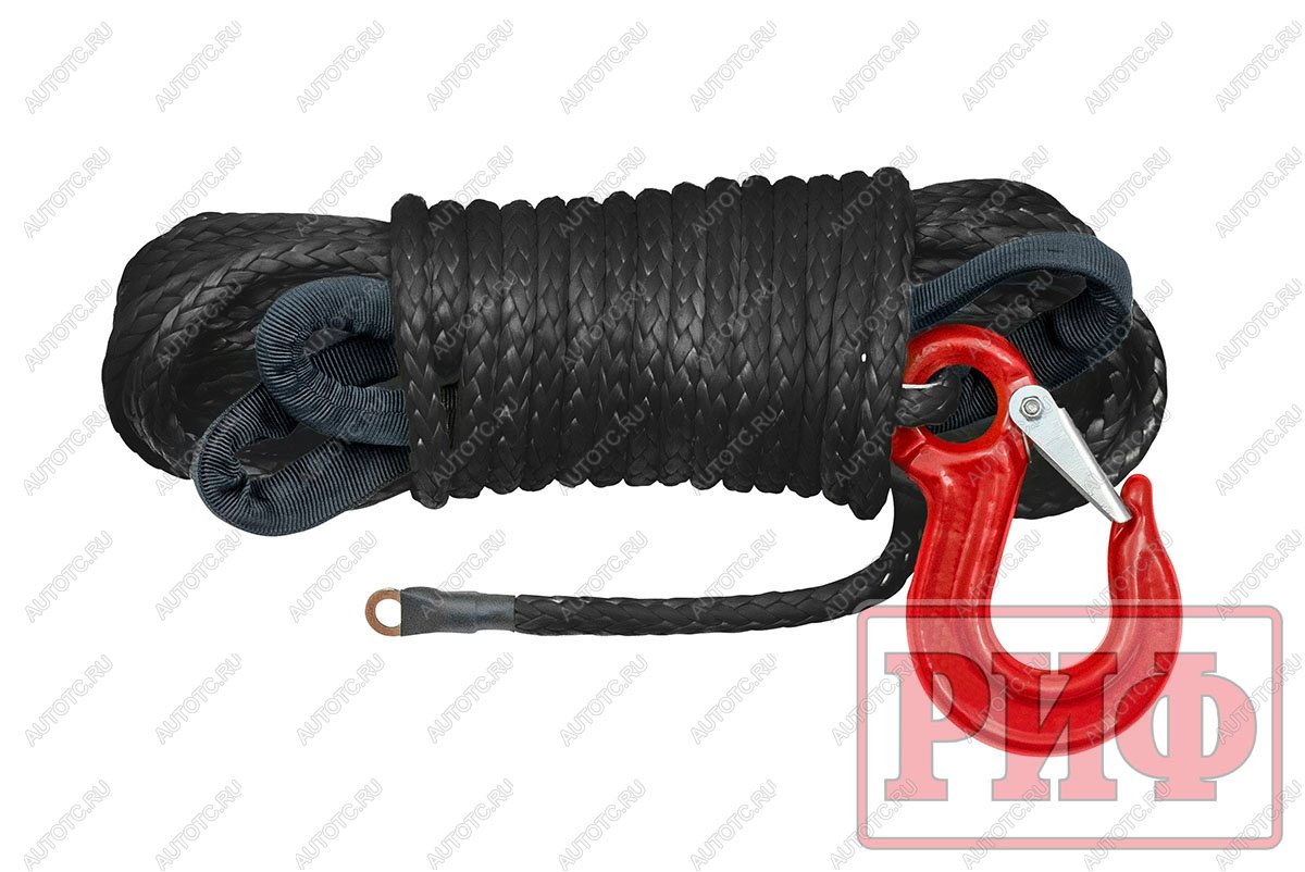 1 849 р. Трос для лебёдки синтетический РИФ 6 мм15 м черный (готовый)  rope6mm15mbl  с доставкой в г. Чебоксары