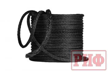 Трос для лебёдки синтетический РИФ 6 мм черный  rope6bl