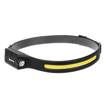 Фонарь налобный NISUS сенсорный LED-120 LM, COB-340 LM, IPX4, USB  n-fn-hl65