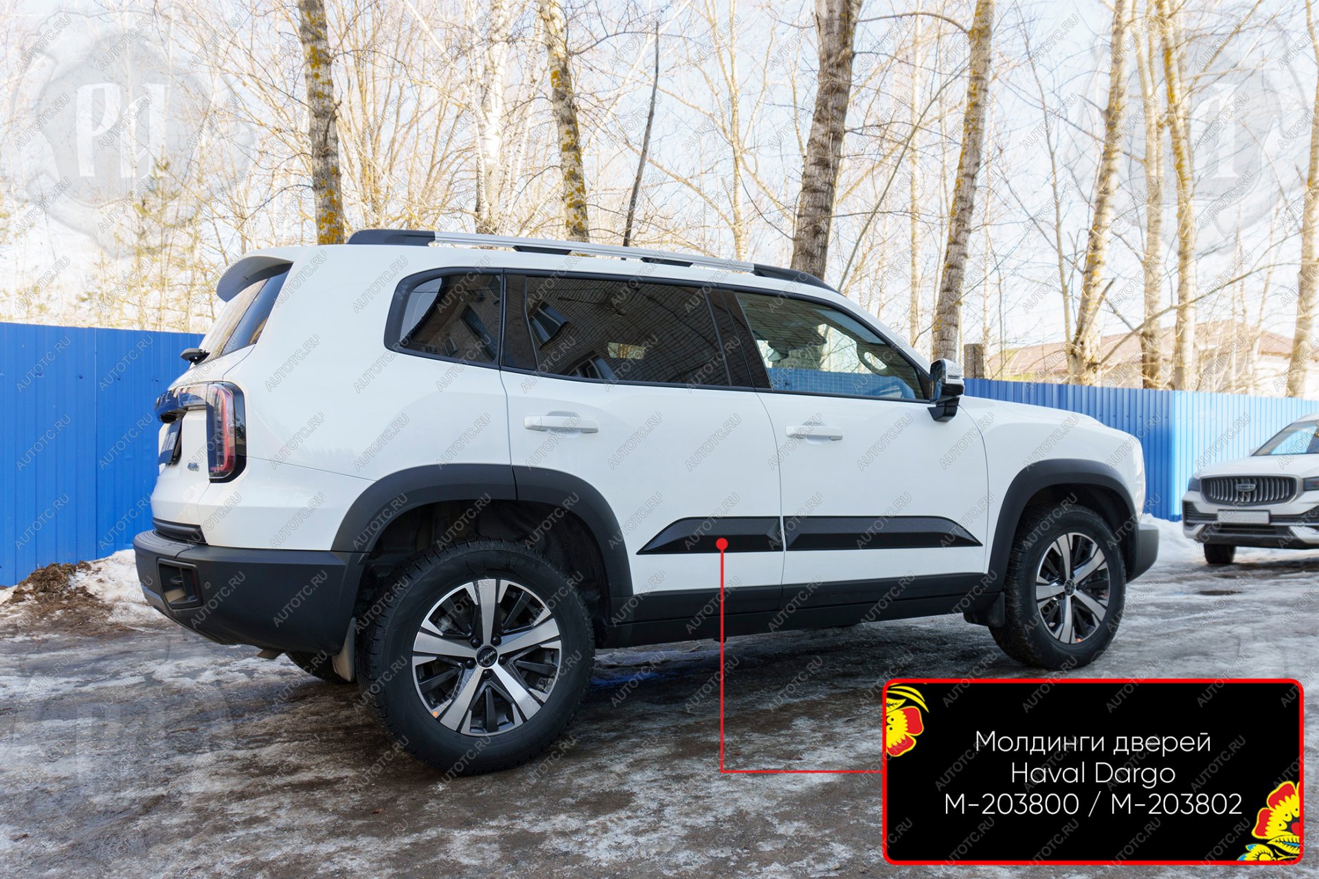 879 р. Молдинг двери задний правый Русская Артель  Haval Dargo (2022-2025) (глянец под покраску)  с доставкой в г. Чебоксары