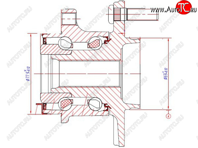 3 269 р. Ступичный узел задн. (рестайлинг) SAT Mitsubishi Delica D:5 1 рестайлинг (2018-2025)  с доставкой в г. Чебоксары