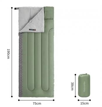 3 089 р. Мешок спальный Naturehike L150, 190х75см, (ТК: +13C), (левый), зеленый  nh20msd05-swll  с доставкой в г. Чебоксары. Увеличить фотографию 2