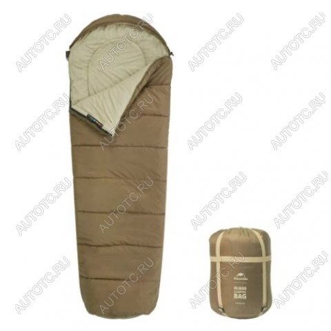 4 519 р. Мешок спальный Naturehike Mummy MJ600, 210х80 см, (правый) (ТК: -5C), коричневый  cnk2300sd014-dbr  с доставкой в г. Чебоксары