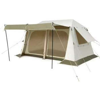 Палатка Naturehike Village 8.5 AIR 4-местная, надувной каркас, бело-коричневая  cnk2300zp019-br