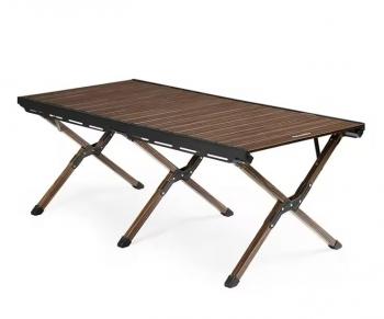Стол туристический Naturehike складной, 125х60х45 см, с Х-образными ножками, коричневый  cnh23ju16001-lbr
