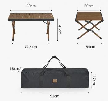 10 689 р. Стол туристический Naturehike складной, 90х60х45 см,с Х-образными ножками, коричневый  cnh23ju16001-mbr  с доставкой в г. Чебоксары. Увеличить фотографию 4